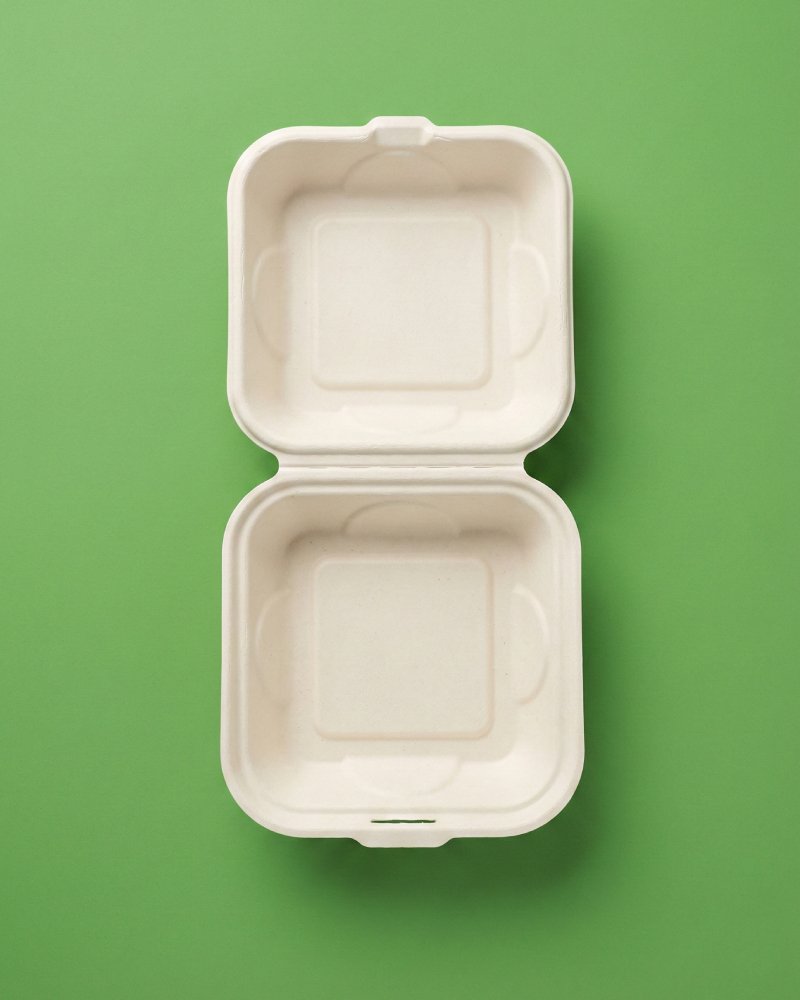 5x5 Inch Bagasse Slider Box - Eco-Friendly Mini Burger Box