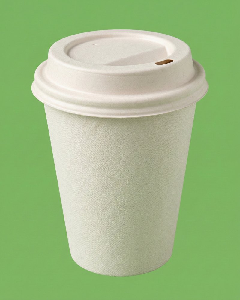Bagasse Sipper Lid On Cup - Eco-Friendly Compostable Cup Lid