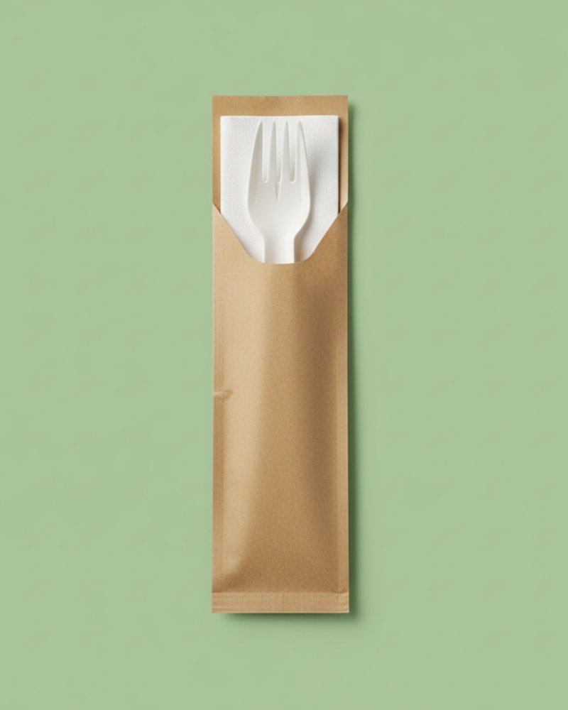 2-Piece Bagasse Cutlery Set - Eco-Friendly Compostable Set