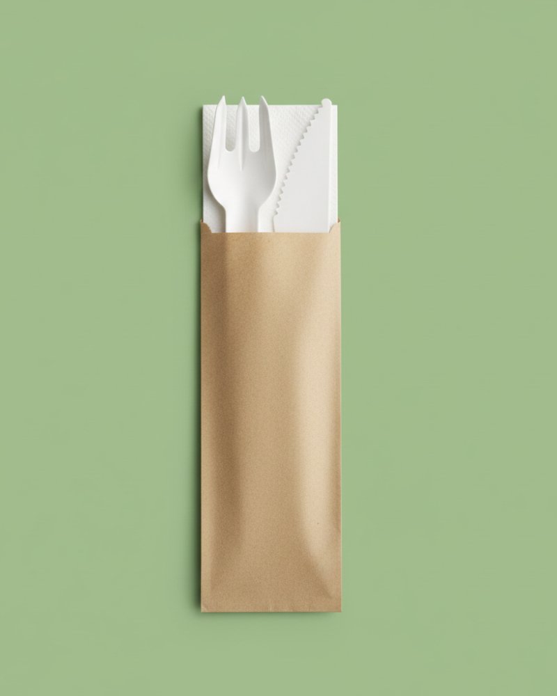 3-Piece Bagasse Cutlery Set - Eco-Friendly Compostable Set
