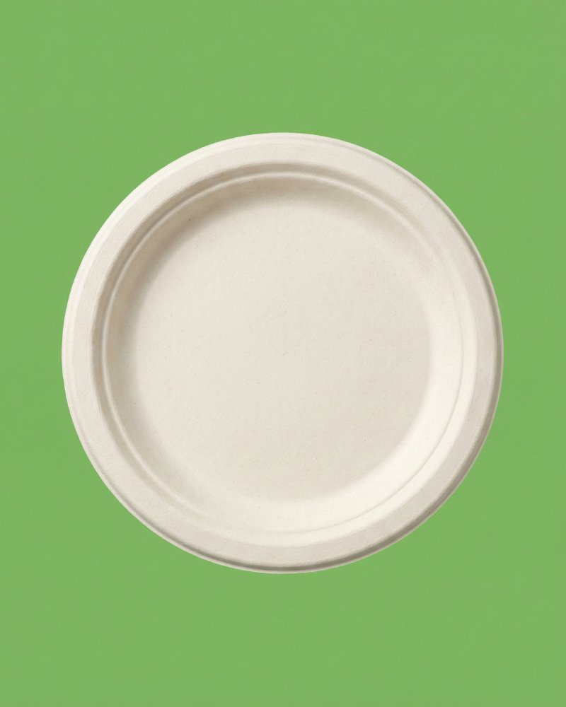6 Inch Round Bagasse Plate - Eco-Friendly Compostable Disposable Plate