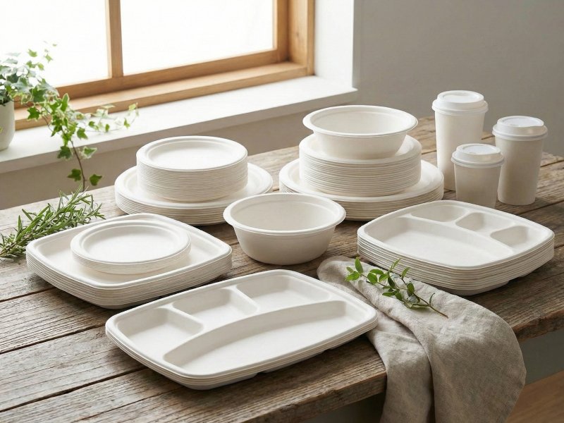 Bagasse plates, bowls and cups