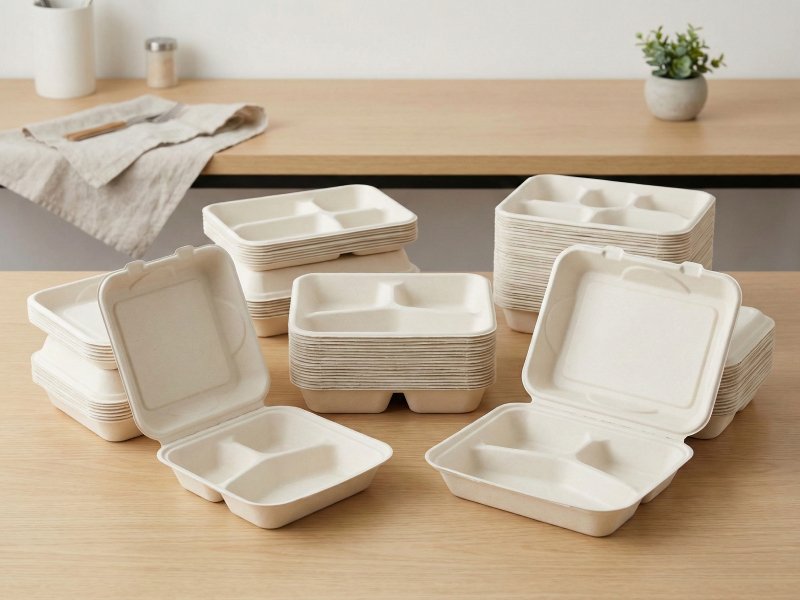Bagasse Meal Trays - Compartment Lunch Trays Eco-Friendly