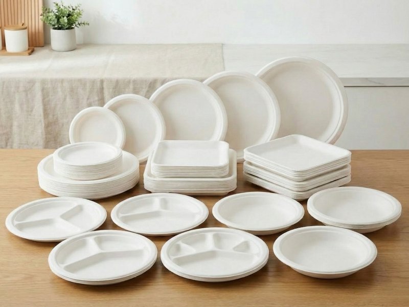 Bagasse Plates - Round, Square, Compartment Eco-Friendly Plates